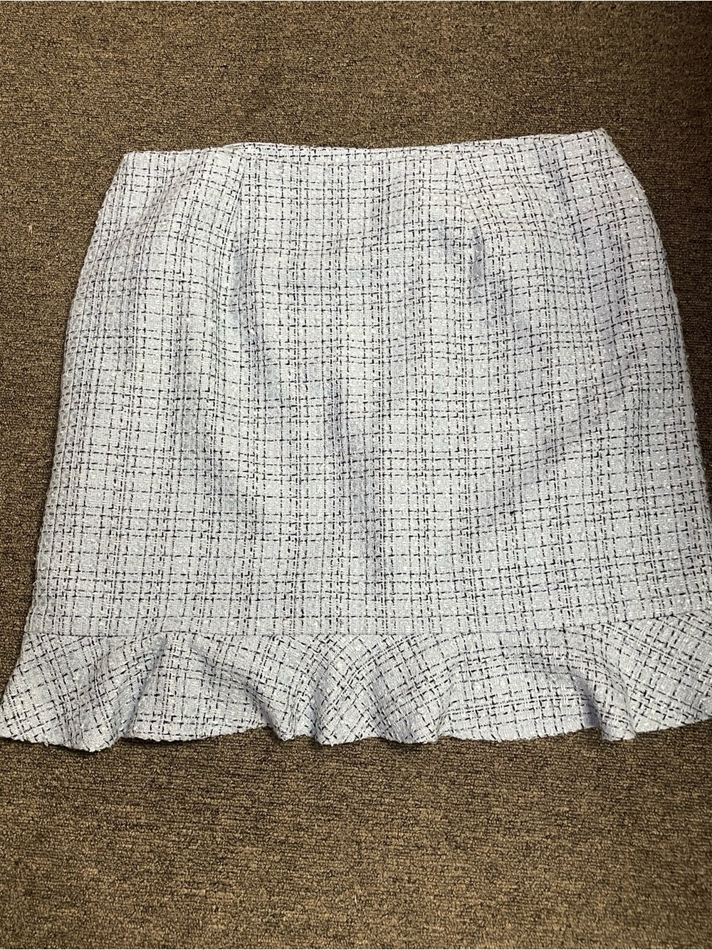 Worthington Light Blue Tweed Peplum Hem Skirt Set - Picture 4 of 9